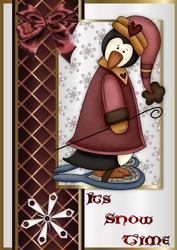 Perfectly Penguin 1 A4 Card Front