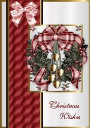 Christmas Wreath and Bells A4 Card Front