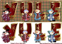 Whimsy Snowmen's Yule - Large Dl Card Front and Step by Step