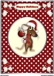 Cute Christmas Mouse A4 Card Front