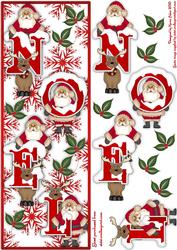 Santa 'n Rudolph's Noel Card Front and Step by Step
