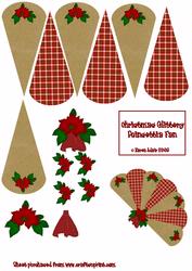 Christmas Glittery Poinsettia Fan