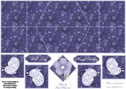 Butterflies 'n Blooms Double Diamond Fold Card