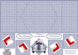 Driving Test Congrats Double Diamond Fold Card