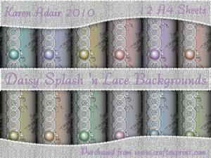 Daisy Splash 'n Lace Background Paper Pack