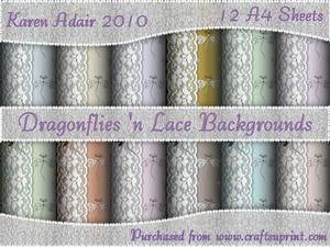 Dragonflies 'n Lace Background/card Front Pack