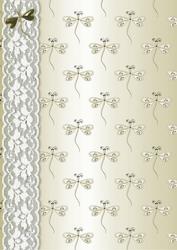 Dragonflies 'n Lace Background/card Front in Beige