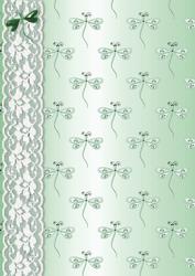 Dragonflies 'n Lace Background/card Front in Green