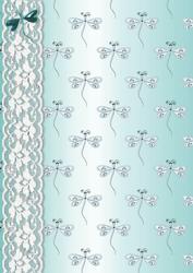 Dragonflies 'n Lace Background/card Front in Turquoise