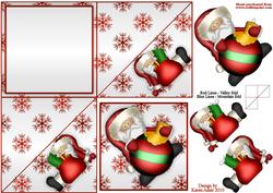 Santa and His Bauble Diamond Fold Card