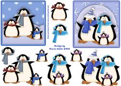 Christmas Penguins Large Toppers with Step by Step