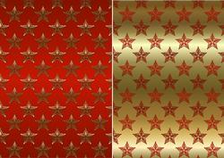 Christmas Flourish Stars in Red and Gold Backgrounds