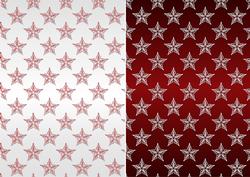 Christmas Flourish Stars in Red and White Backgrounds