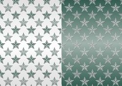 Christmas Flourish Stars in Green and White Backgrounds