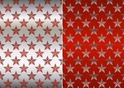 Christmas Flourish Stars in Red and Silver Backgrounds