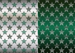 Christmas Flourish Stars in Green and Silver Backgrounds