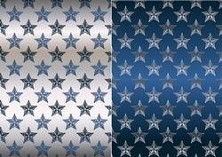 Christmas Flourish Stars in Blue and Silver Backgrounds