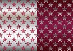 Christmas Flourish Stars in Burgundy and Silver Backgrounds