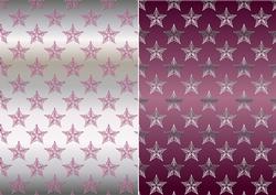 Christmas Flourish Stars in Dusky Pinkand Silver Backgrounds
