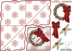 Christmas Wreath Diamond Top Card with Step by Step