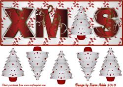Xmas Tree 2 Large Dl Card Front N 3D Tree Embellishment