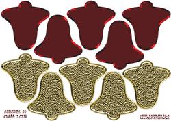 3D Bell Tree Decoration in Red and Gold
