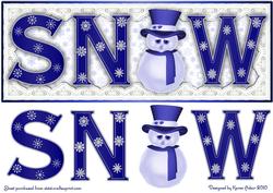 Snowman Snow in Blue Large Dl Card Front with Step by Step