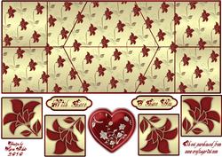 Valentine Hearts 'n Flowers Double Diamond Fold Card
