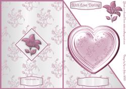 Valentine Heart 'n Flowers 2 Quick Cut and Fold Card