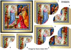 The Three Wise Men Arrive Heart Shaped Single Corner Stacker