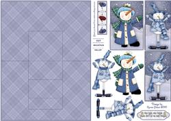 Frosty Snowmen Centre Stepper with Decoupage