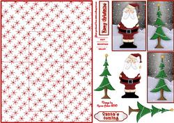Santa's Coming 2 Centre Stepper with Decoupage