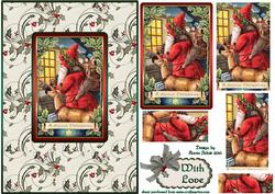 Vintage Santa Comes to Call Pyramid Card Front