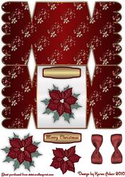 Pretty Poinsettia Christmas Cracker Shaped Card