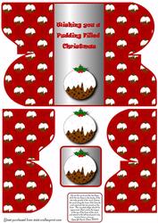 Christmas Pudding Gatefold Card