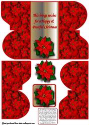 Poinsettia Gatefold Card