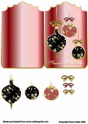 Red Metallic Bauble Card