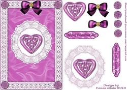 Celtic Valentine Heart, Satin 'n Lace Card Front
