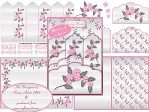 Pink Floral Scalloped Top Pocket Bookmarks Kit
