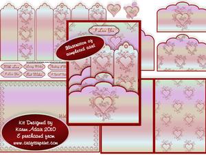 Swirly Heart Scalloped Top Pocket Bookmarks Kit