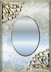 Textured Floral Card Front - Ocean