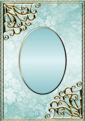 Textured Floral Card Front - Aqua