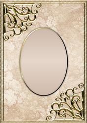 Textured Floral Card Front - Beige