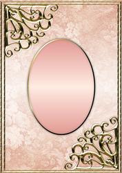 Textured Floral Card Front - Peach