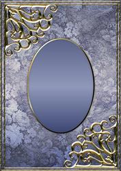 Textured Floral Card Front - Deep Blue