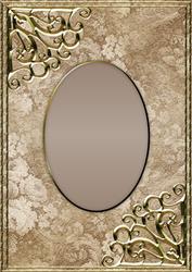 Textured Floral Card Front - Deep Beige