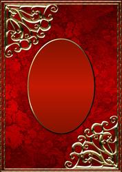 Textured Floral Card Front - Deep Red