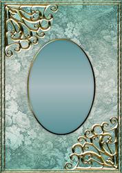 Textured Floral Card Front - Turquoise