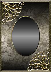Textured Floral Card Front - Black