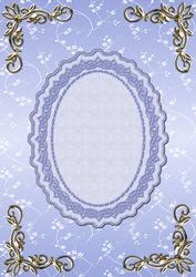 Blossoms Card Front in Blue